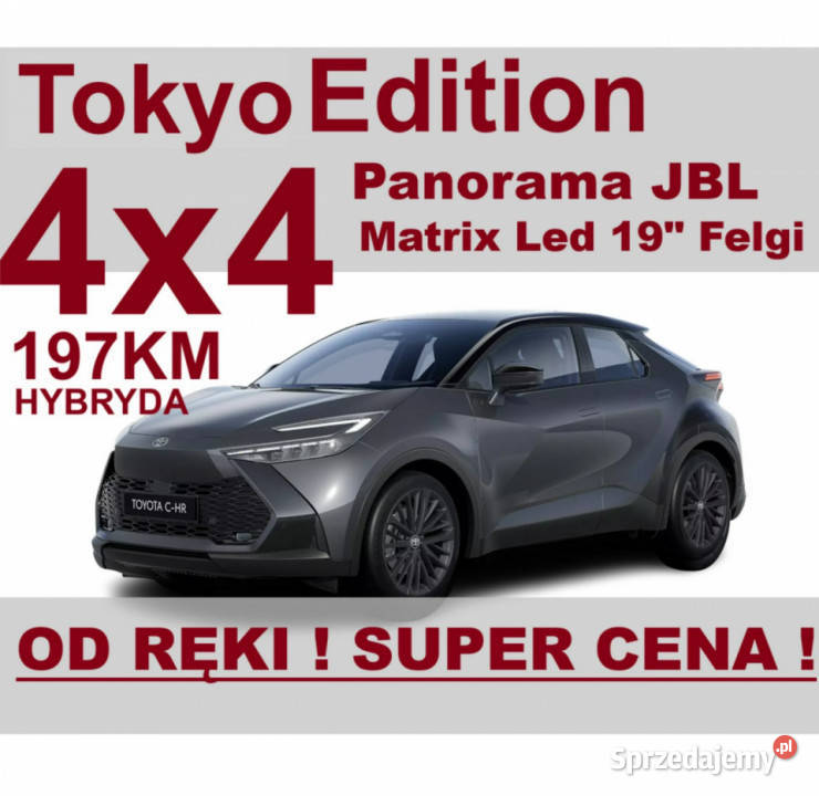 Toyota CHR 4x4 197 Tokyo Edition Kamera 360 st ASR (kontrola trakcji) Szczecinek