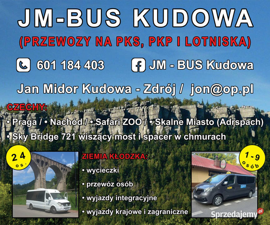 JMBUS Taxi Bus14 Busy Kudowa Zdrój 601 184 403 dolnośląskie Kudowa-Zdrój