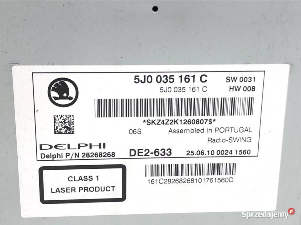 RADIO SKODA ROOMSTER 5J0035161C 0615 ODTWARZACZ