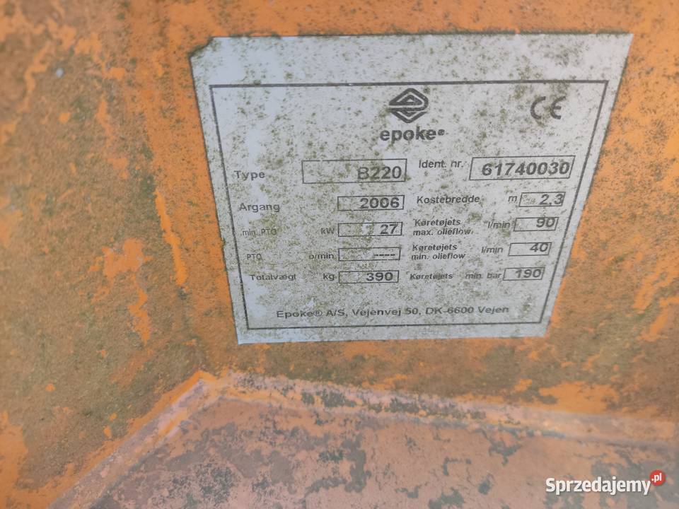 Zamiatarka szczotka hydrauliczna EPOKE B220 23m Tyczyn