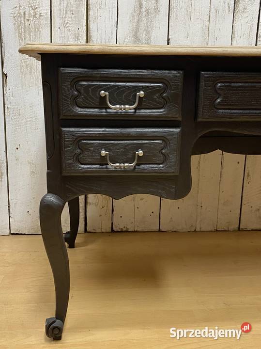 Biurko dębowe odnowione Francja II pół XX wieku Poznań