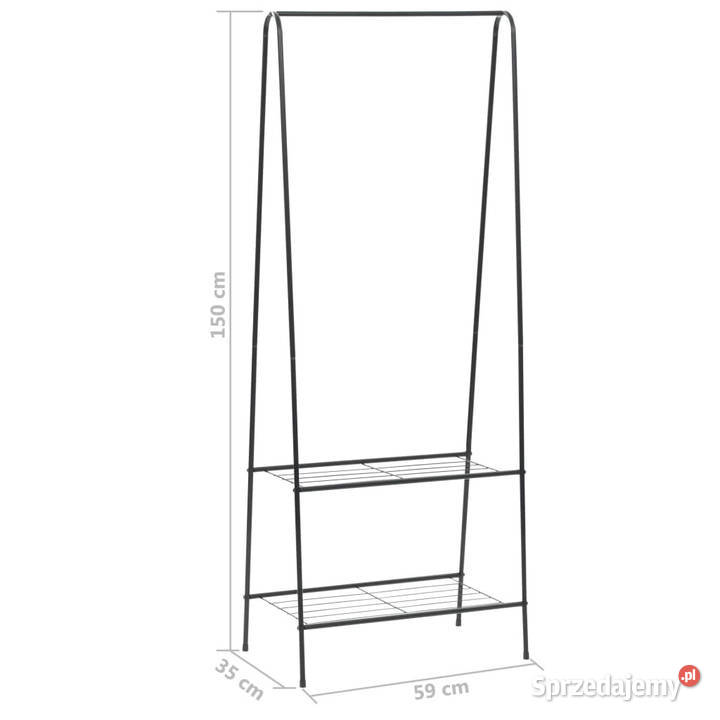 Wieszak na ubrania 59 x 35 x 150 czarny WM246724 mazowieckie Warszawa
