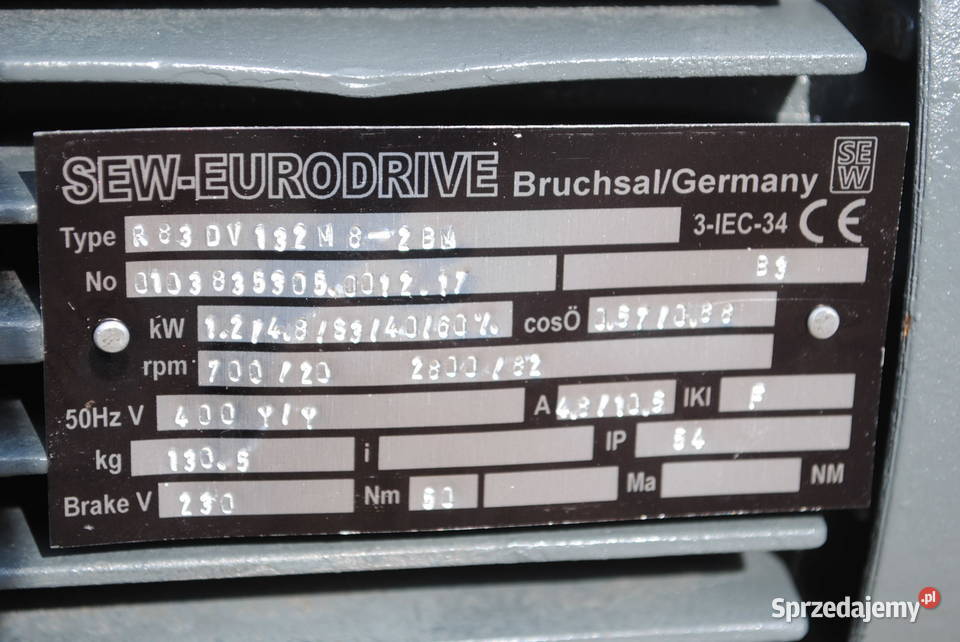 Motoreduktor dwubiegowy 1248kw 2082obr z Kargowa sprzedam
