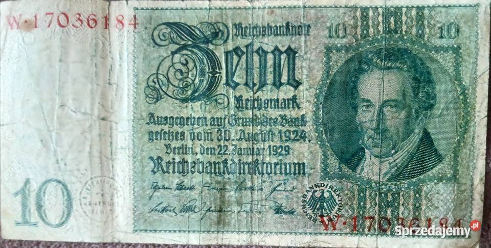 10 Marek Niemcy 1929 r seria W Konin