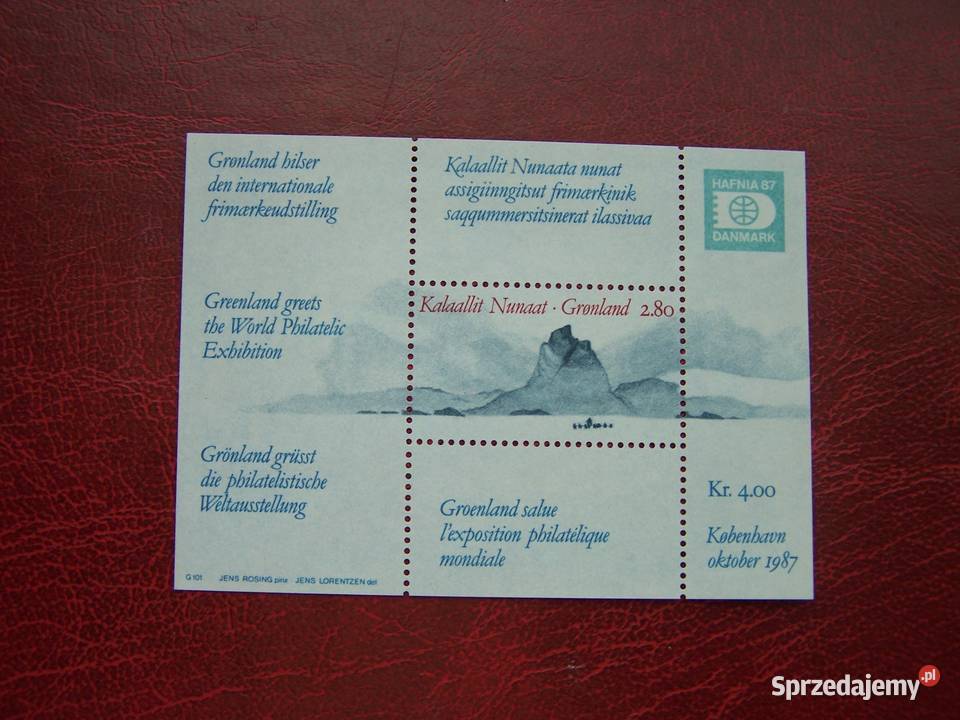Grenlandia 1987 MNH Wystawa Hafnia 87 Tychy