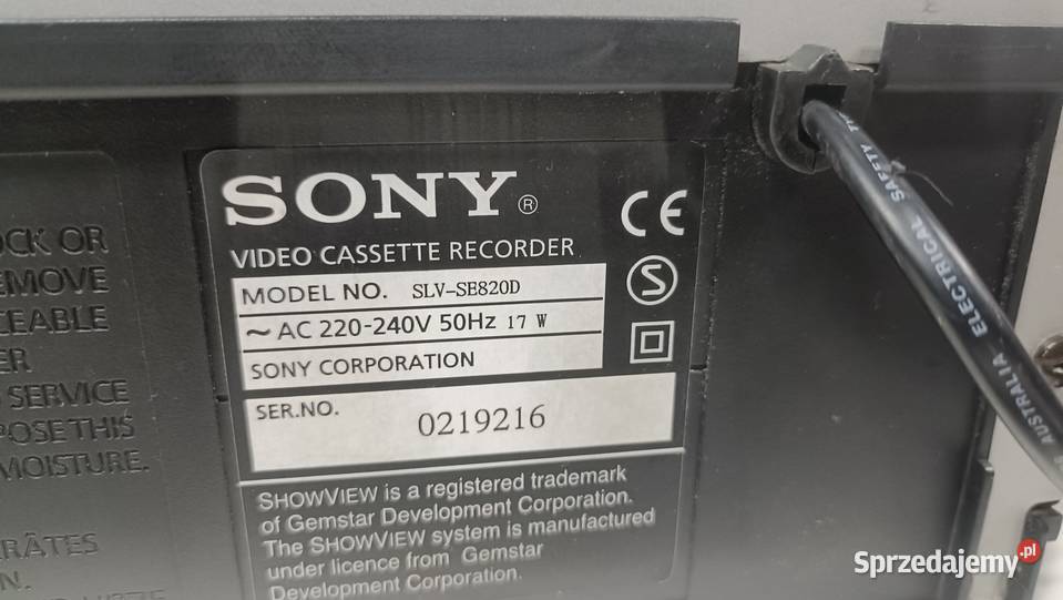SONY SLVSE820D Magnetowid stereo bez pilota Poznań