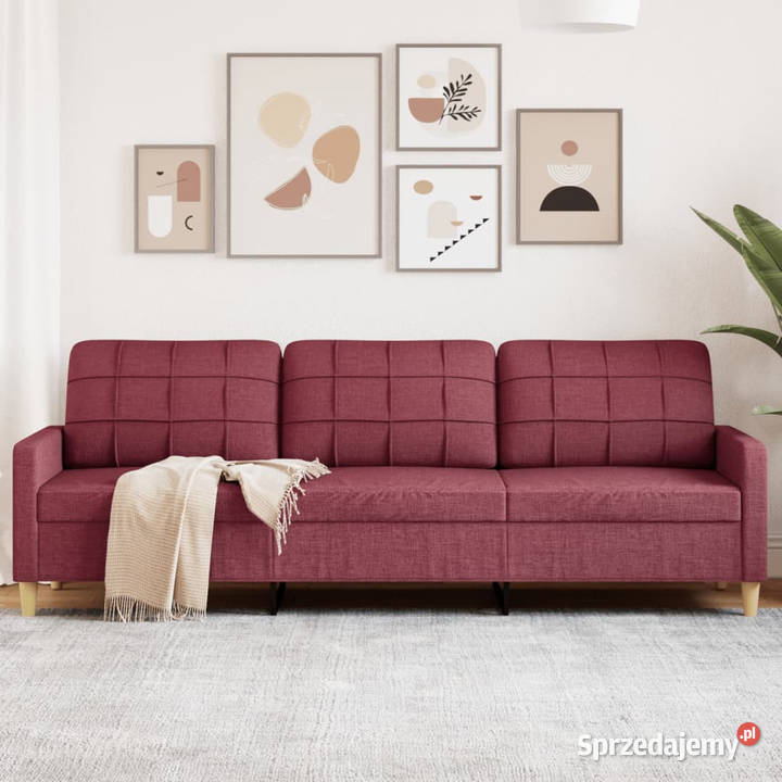 Sofa 3osobowa winna czerwień 210 cmtapicerowana Warszawa