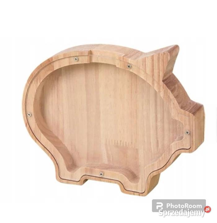 Drewniana Kreatywna Skarbonka Świnka Monetka wielkopolskie Kalisz