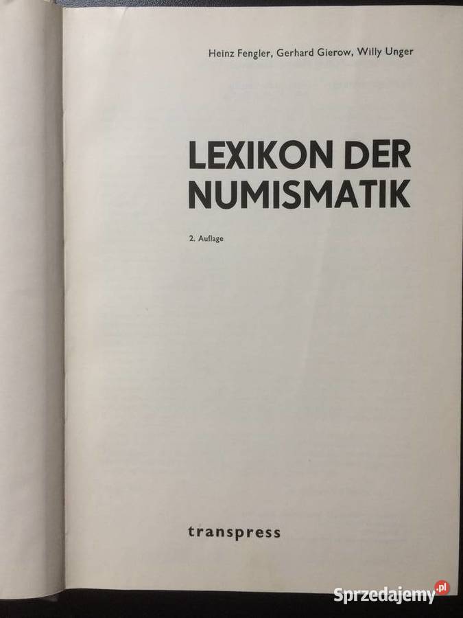 2791 Lexikon Der Numismatik Antyki, Sztuka, Kolekcje