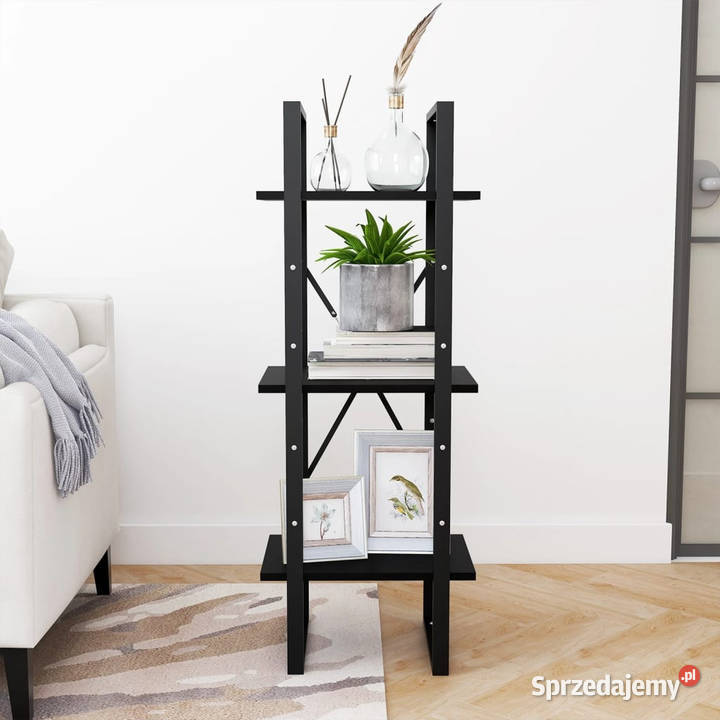 Regał na książki 3 półki czarny 40x30x105 drewno sprzedam