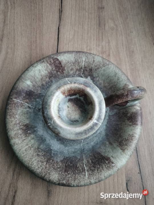 Duży ceramiczny kaganek świecznik Choszczno