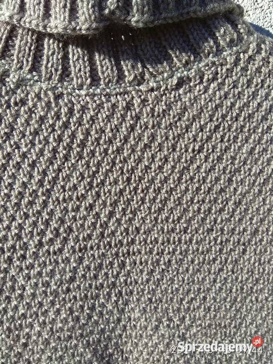 9 CIEPŁY SWETER ROBIONY RĘCZNIE NA DRUTACH Różyny