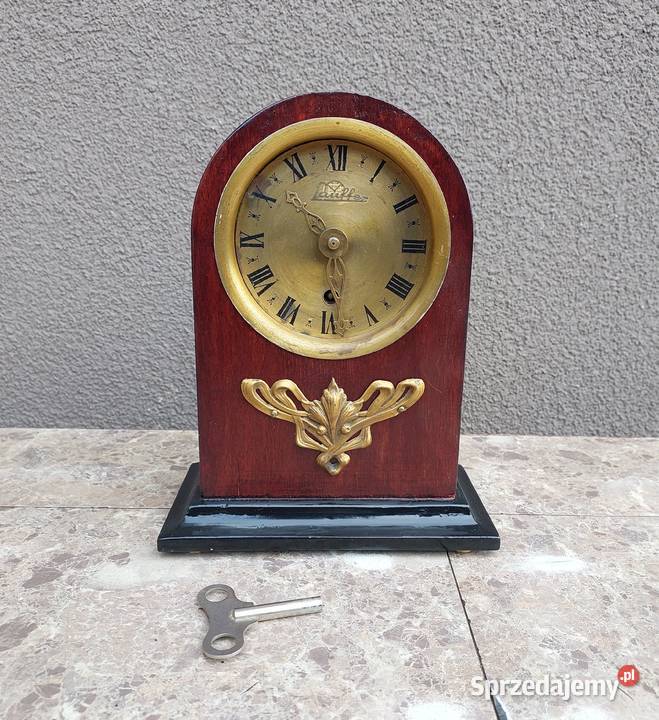 114 Stary zegar stołowy Lauffer chodzik Antyki Tczew