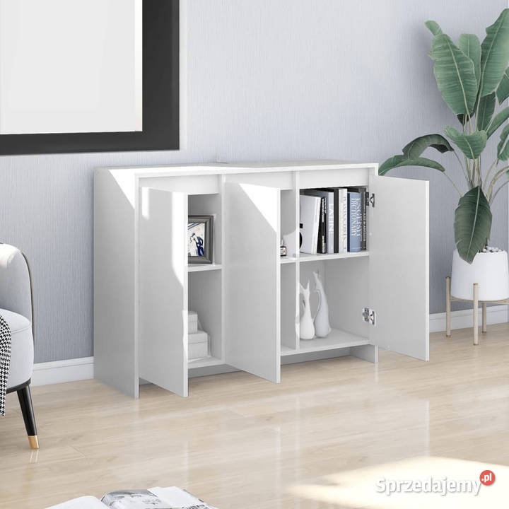 Komoda biała 102x33x75 materiał drewnopochodny Komody