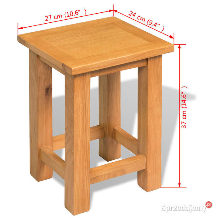 Stolik 27x24x37 lite drewno dębowe WM244207 Stoły Warszawa