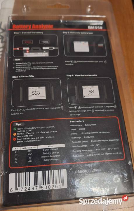 Tester Akumulatorów 6V 12V 24V model BM550 Warszawa