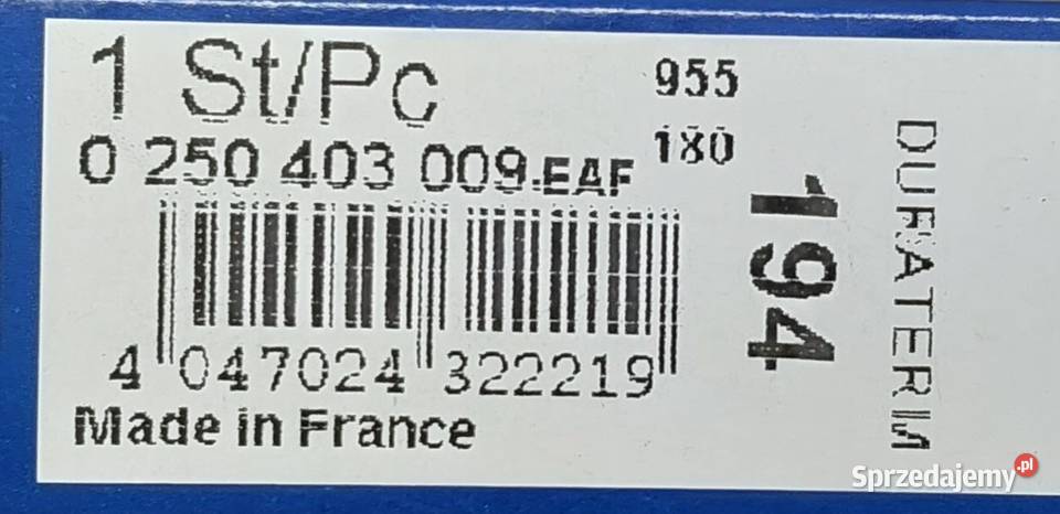 BOSCH ŚWIECA ŻAROWA 0 250 403 009 VW AUDI 12 16 Silniki i osprzęt Mielęcin