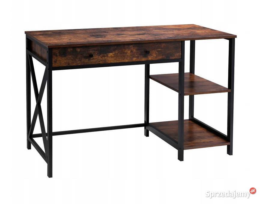 Biurko industrialne metalowe drewniane vintage Choroszcz