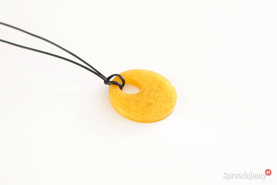 Okrągły złoty wisiorek z żywicy średnica 25 Naszyjniki mazowieckie Warszawa