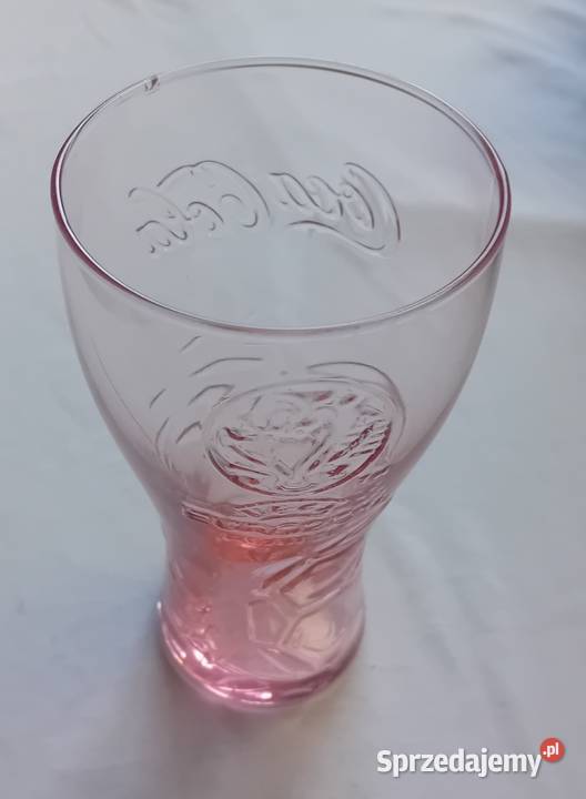 Różowa kolekcjonerska szklanka Coca Cola UEFA