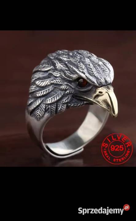 Luksusowy pierścionek z srebra z wizerunkiem Warszawa