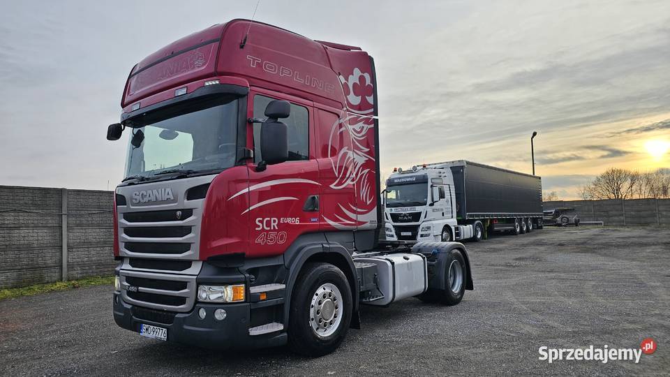 SCANIA R 450 bez EGR Klima postojowa Ciągniki siodłowe śląskie Wodzisław Śląski
