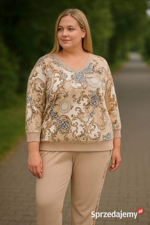 Komplet dres BAWEŁNASPODNIE LAMPAS BLUZA 3XL kolorowy Wieluń
