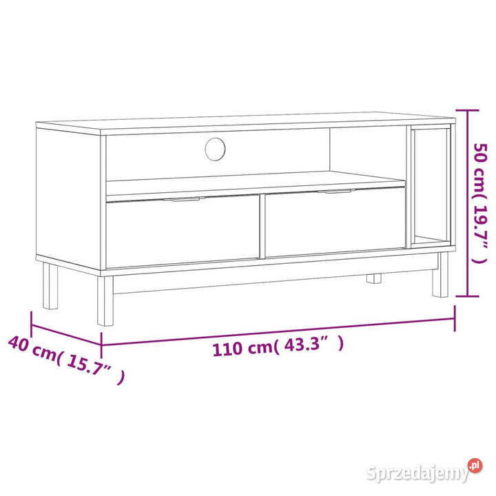 Szafka pod TV FLAM 110x40x50 lite drewno sosnowe Warszawa