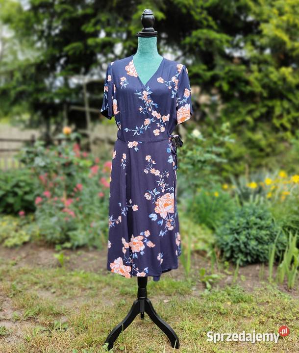 Sukienka HM 44 XXL wiskoza wrap dress midi sprzedam