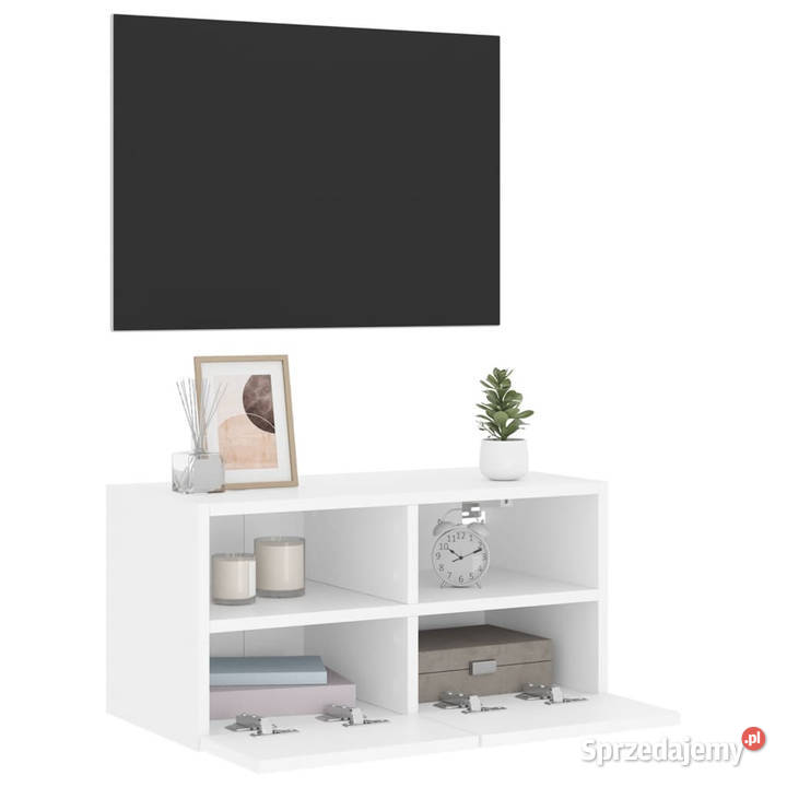 Ścienna szafka TV biała 60x30x30 materiał mazowieckie Warszawa sprzedam