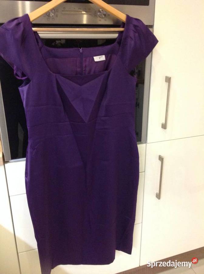 Fioletowa Atlasowa Sukienka damska L NOWA Nowa Sól