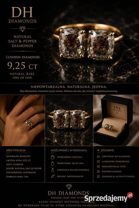 DH Diamonds Naturalna para diamentów Salt Pepper Łódź