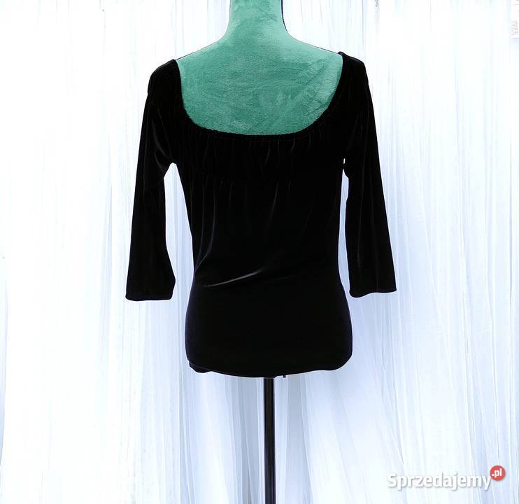 Czarna welurowa bluzka Sisters S 36 boho witch Szczecin