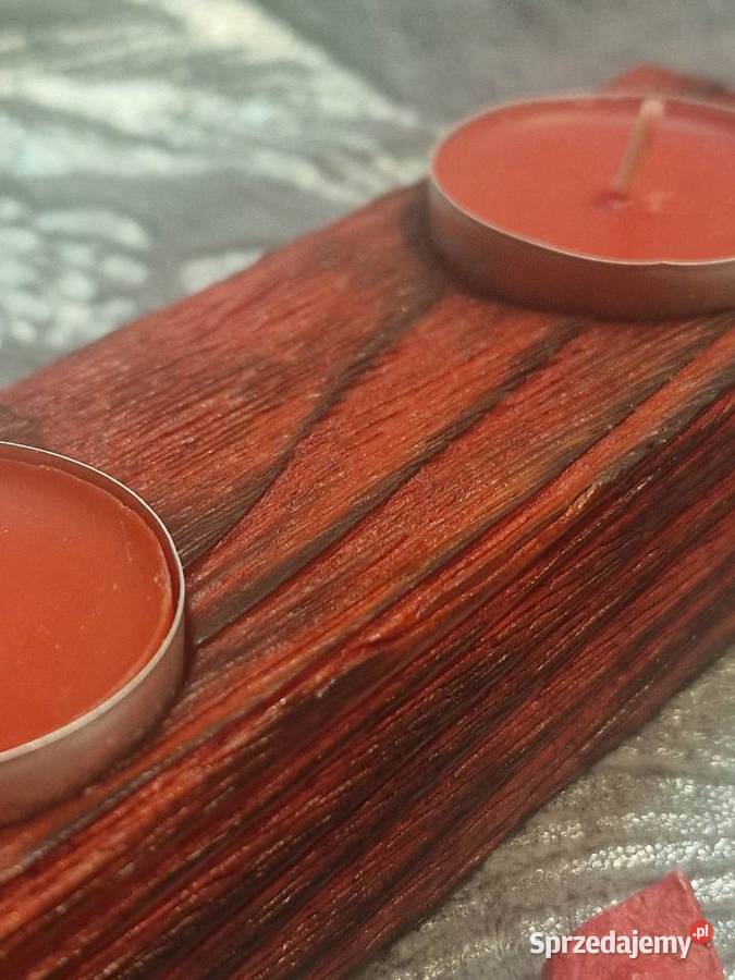 Świecznik Shou Sugi Ban drewno świerkowe Sępopol