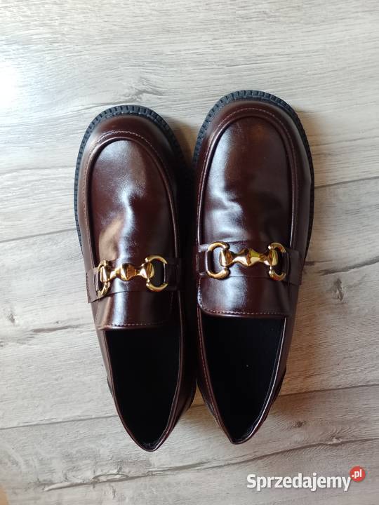 41 Brązowe czekoladowe mokasyny loafersy sprzedam