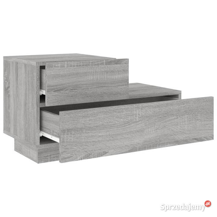 Szafka nocna z LED szary dąb sonoma 70x36x405