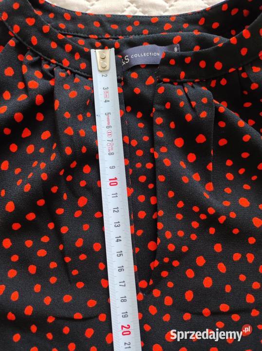 Czarna sukienka w czerwone plamki MS Collection lubelskie