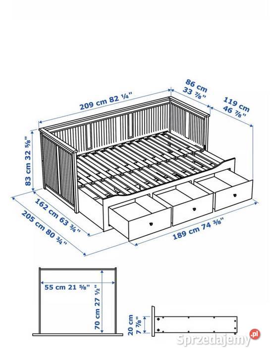 Łóżko Hemnes ikea 80x200 plus dwa materace do Bartąg