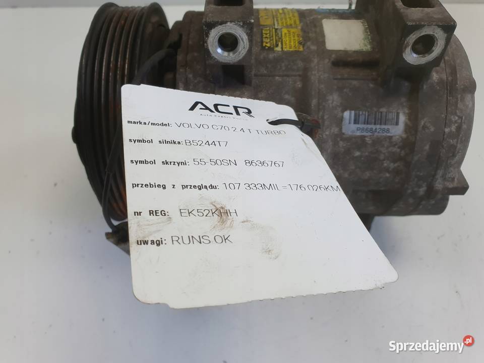 SPRĘŻARKA KLIMATYZACJI Volvo C70 24 T lubelskie Chełm sprzedam