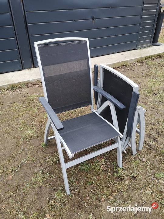 2 krzesła ogrodowealuminiowe z podnóżkami MBM Aleksandrów Łódzki sprzedam