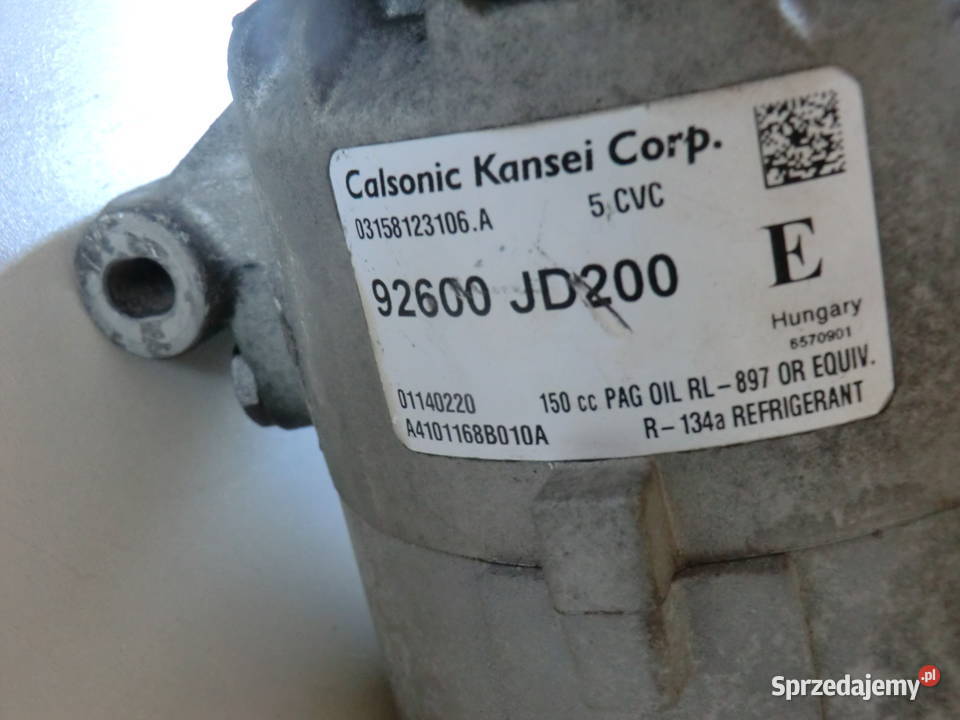 SPRĘŻARKA KLIMATYZACJI NISSAN QASHQAI I J10 20 osobowe Pozostałe małopolskie Krzeszowice
