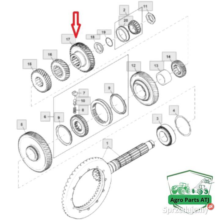 Koło zębate Skrzynia biegów PowrQuad R119982 Ciechanowiec
