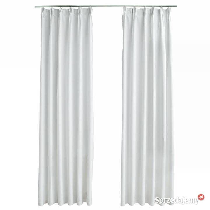 Zasłony zaciemniające z haczykami 2 złamana biel