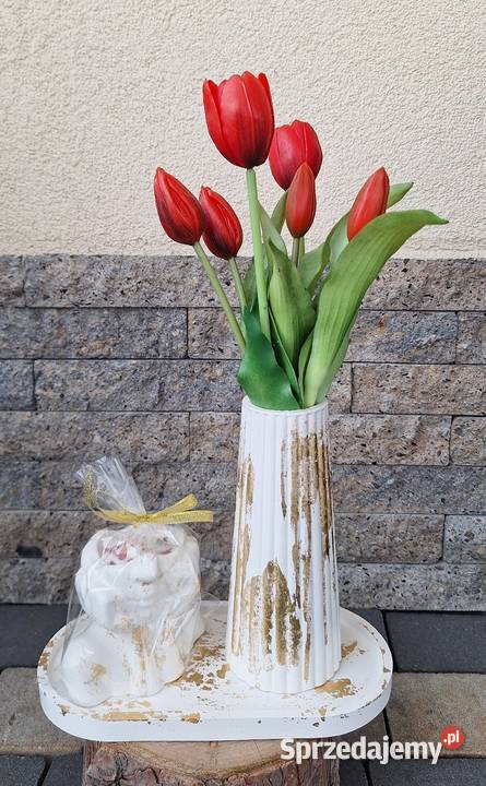 Zestaw wazoników gipsowych dekoracja prezent Dębica