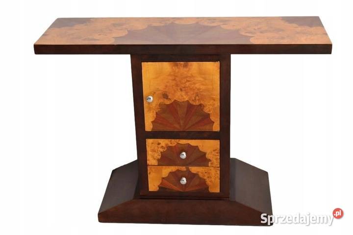 Drewniana Komoda Konsola Szafka Art Deco Szafa Dom i Ogród