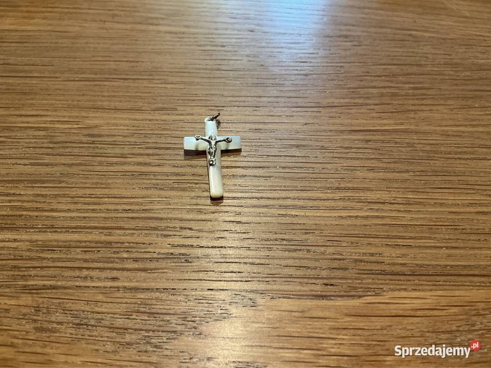 Stary Krzyżyk Krucyfiks z Masy Perłowej Zegarki i Biżuteria Nowa Sól