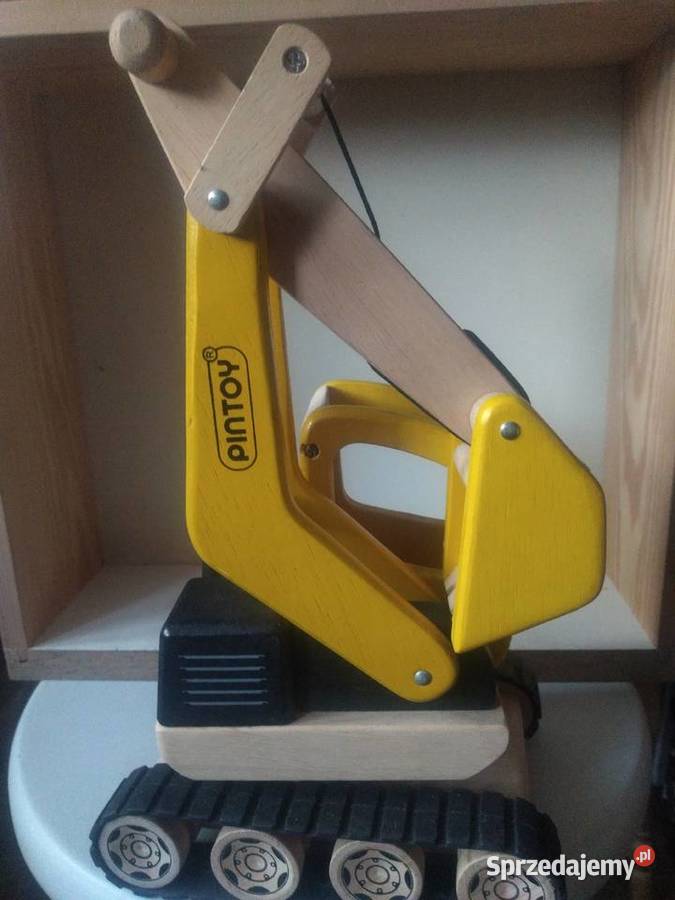 Zabawka drewniana koparka gąsienicowa PINTOY łódzkie sprzedam