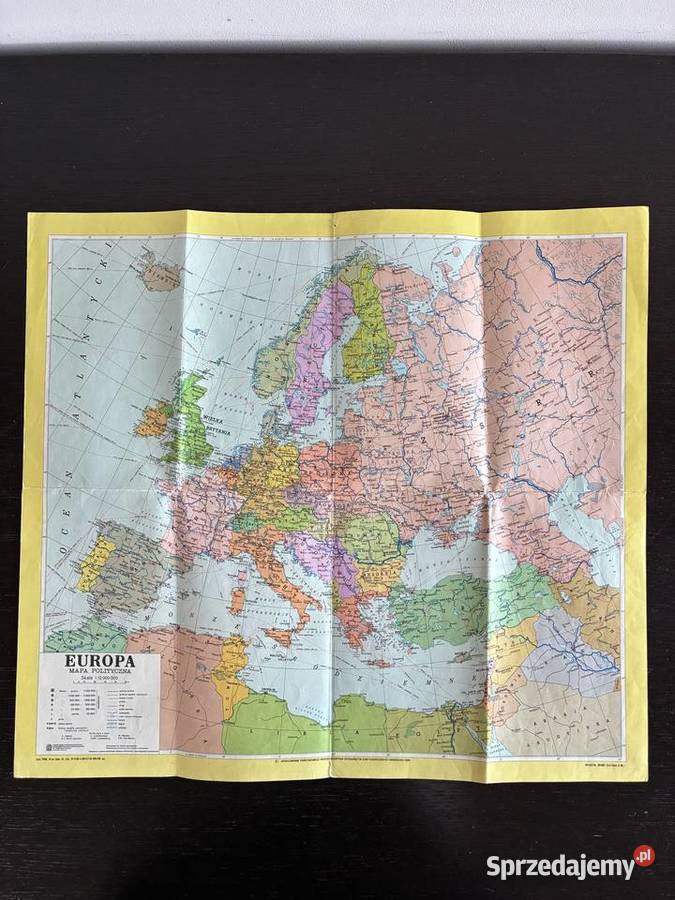 Stara mapa polityczna i hipsometryczna Europy warmińsko-mazurskie Elbląg