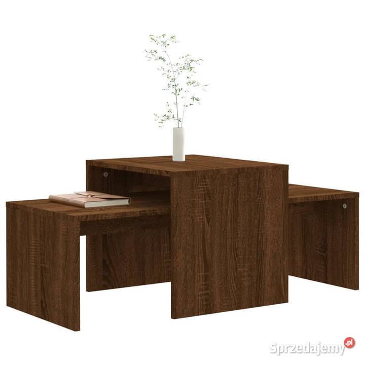 Stolik kawowy brązowy dąb 100x48x40 materiał mazowieckie