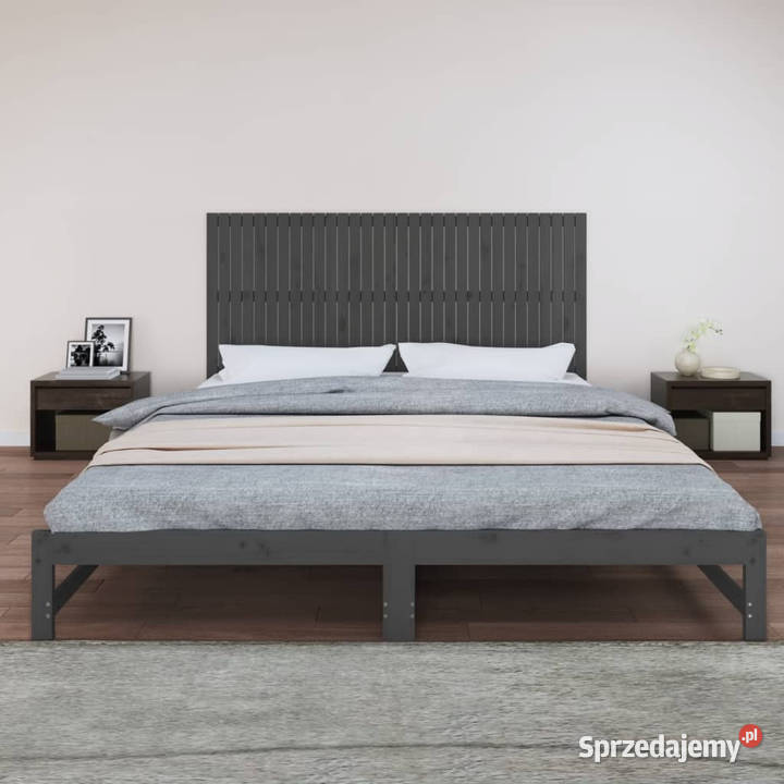 Wezgłowie łóżka szare 204x3x90 lite drewno mazowieckie Warszawa